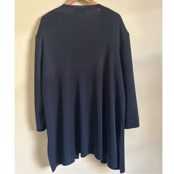 Misook Cardigan Sweater Knit Liquid Black Open Front Minimalist Plus Size 1X - Picture 2 of 14